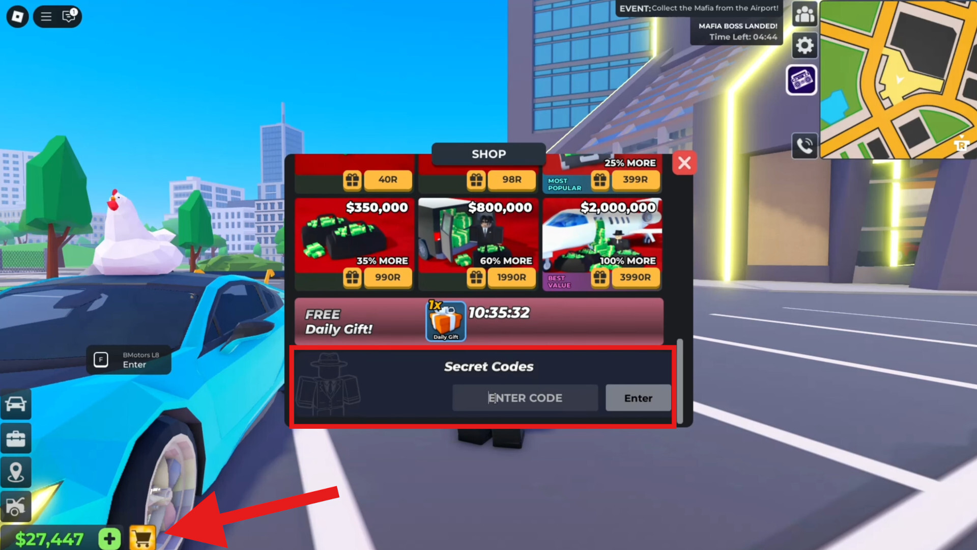 Code Redeem Menu Taxi Boss