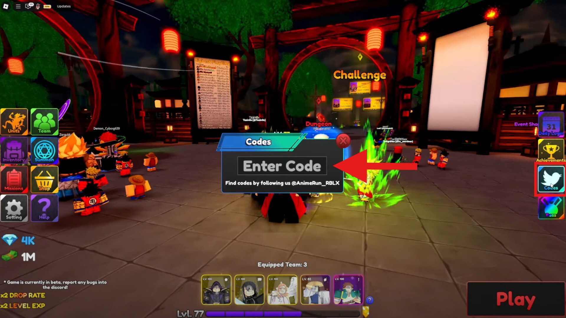Code Redemption Anime Run Kingdom