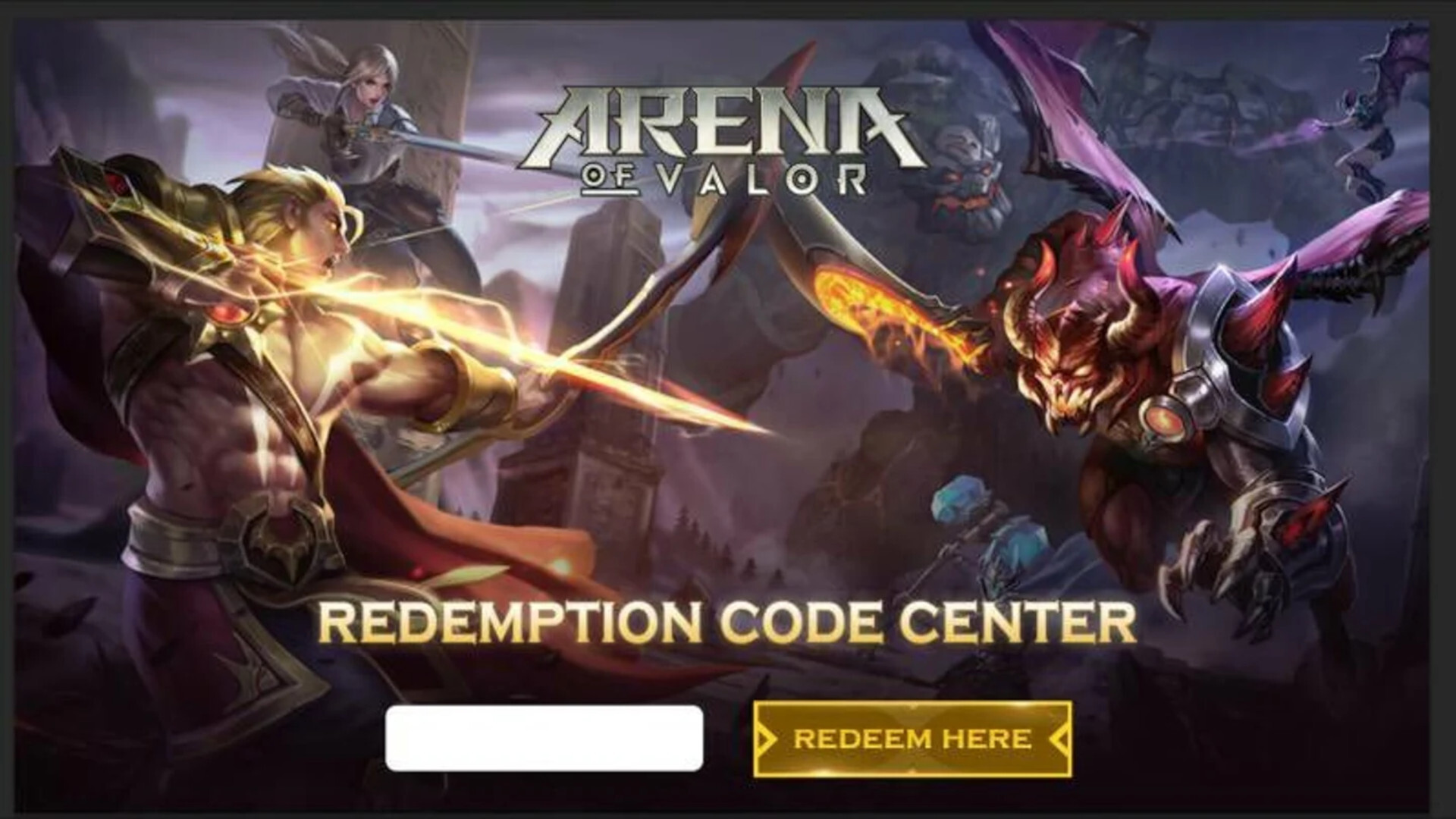 Code Redemption Arena of Valor