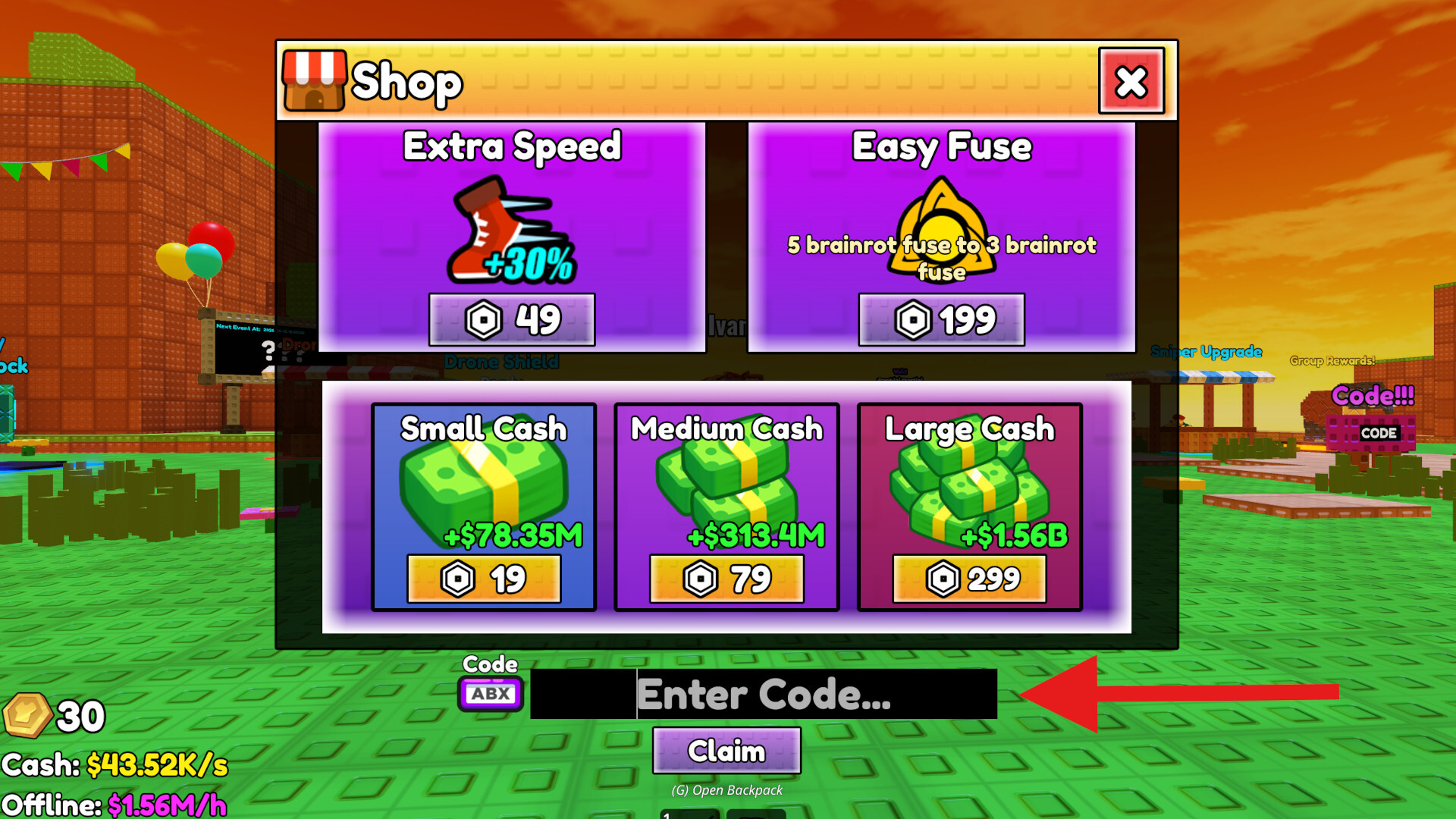 Code Redemption Brainrot Sniper