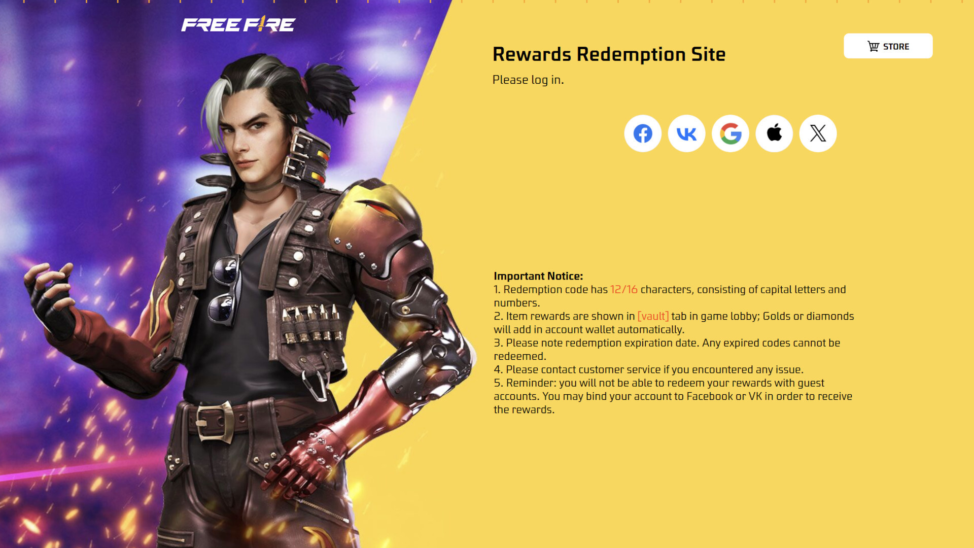 Code Redemption Free Fire