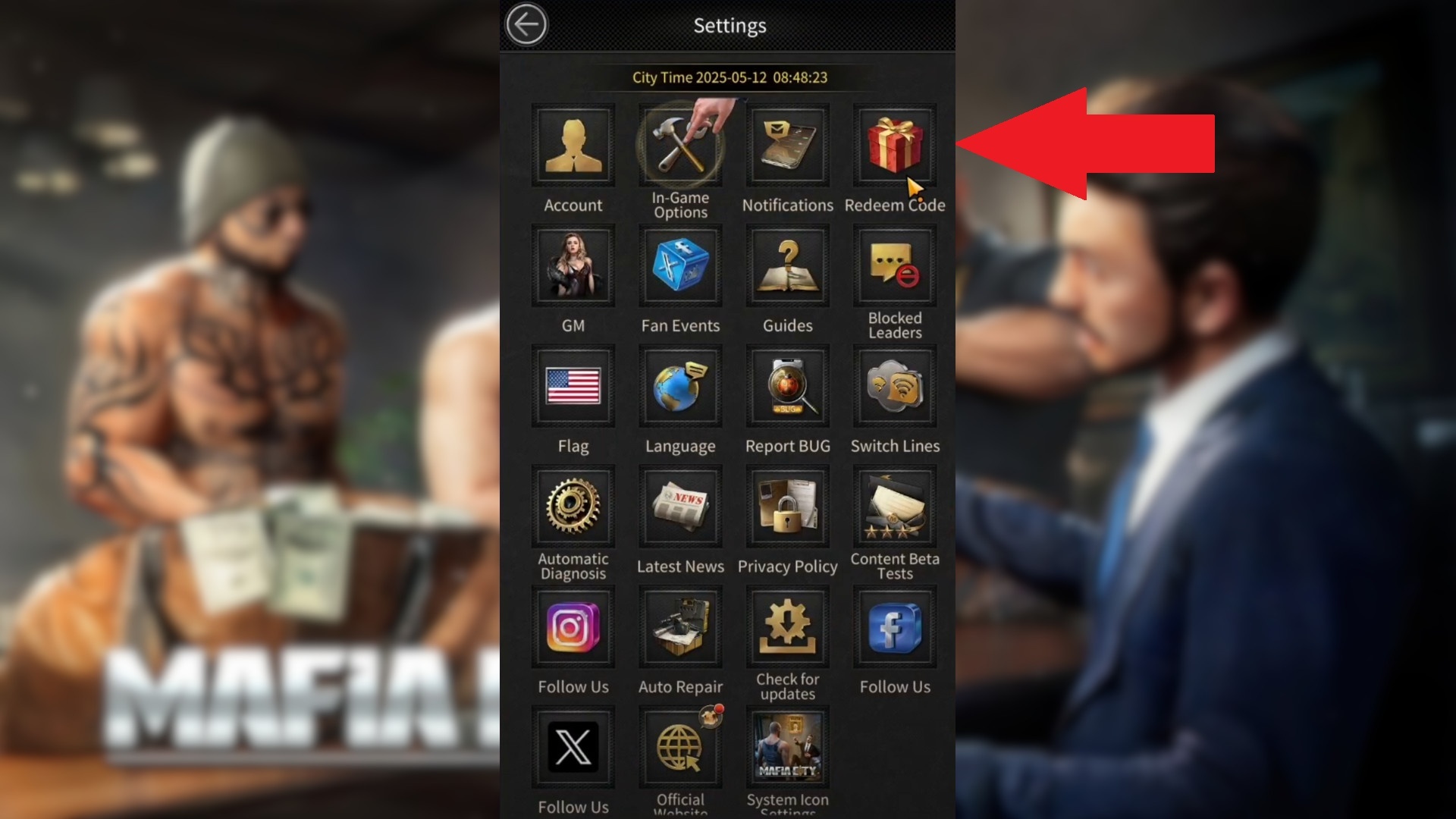 Code Redemption Menu Mafia City