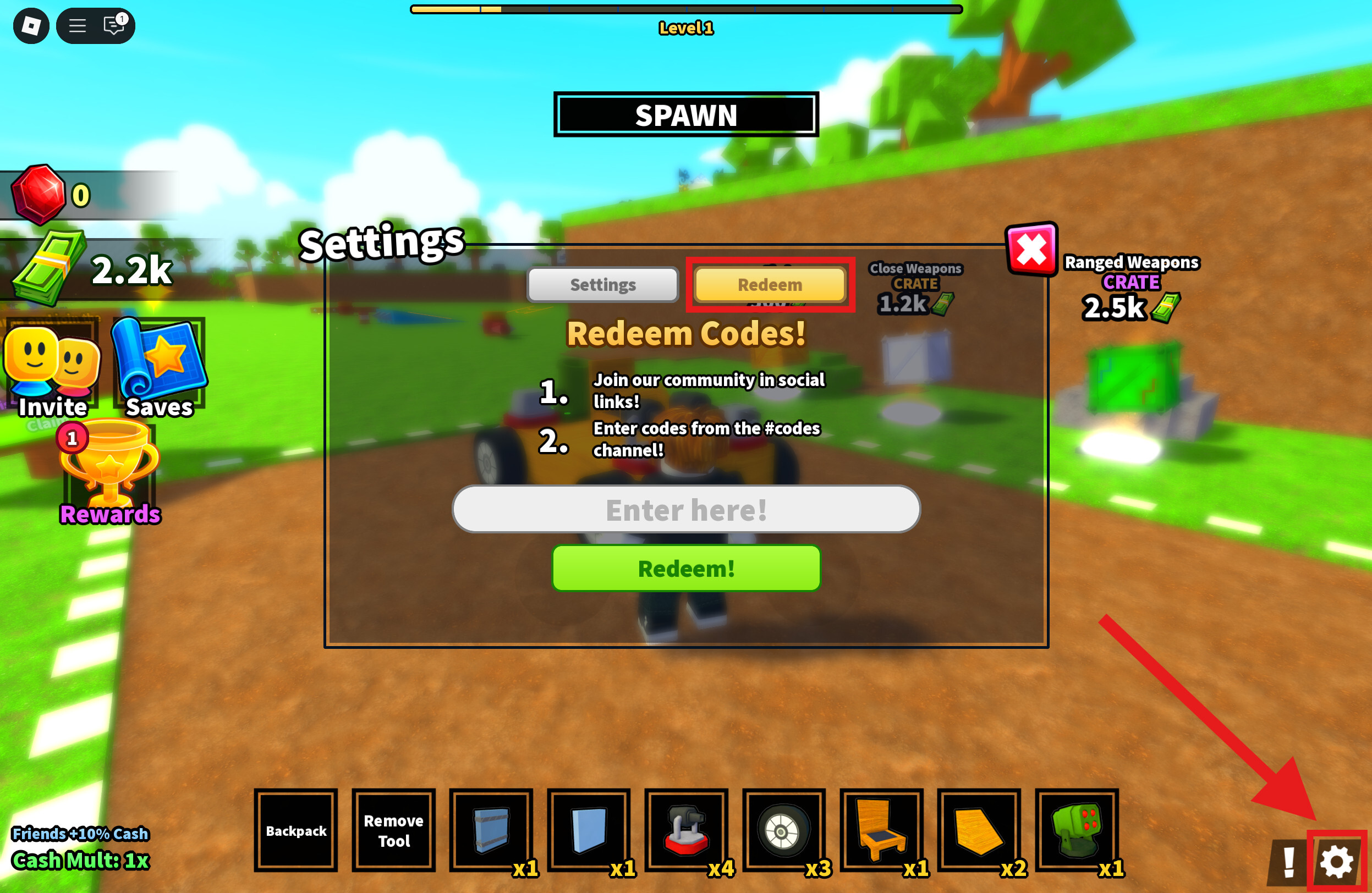 Code Redemption Menu Roblox Car Battles