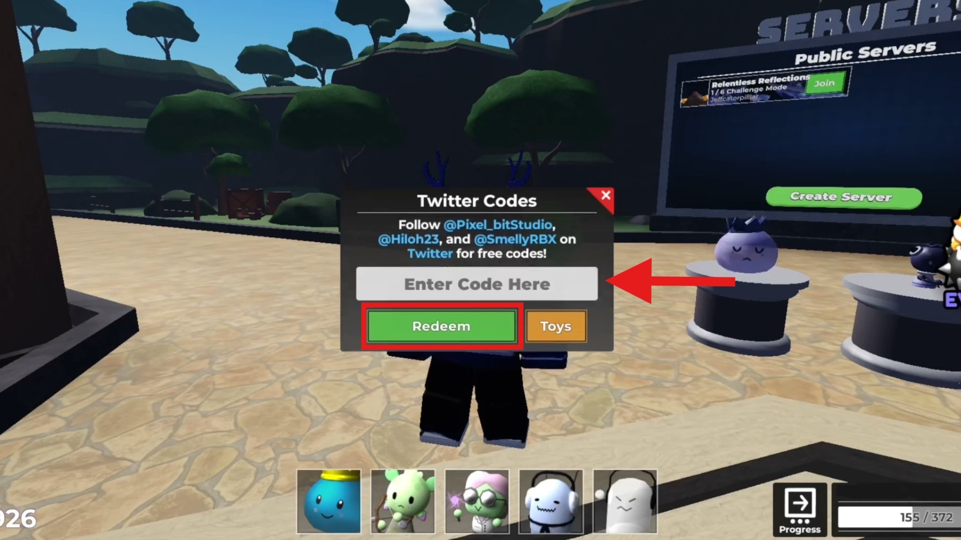 Code Redemption Menu Tower Heroes