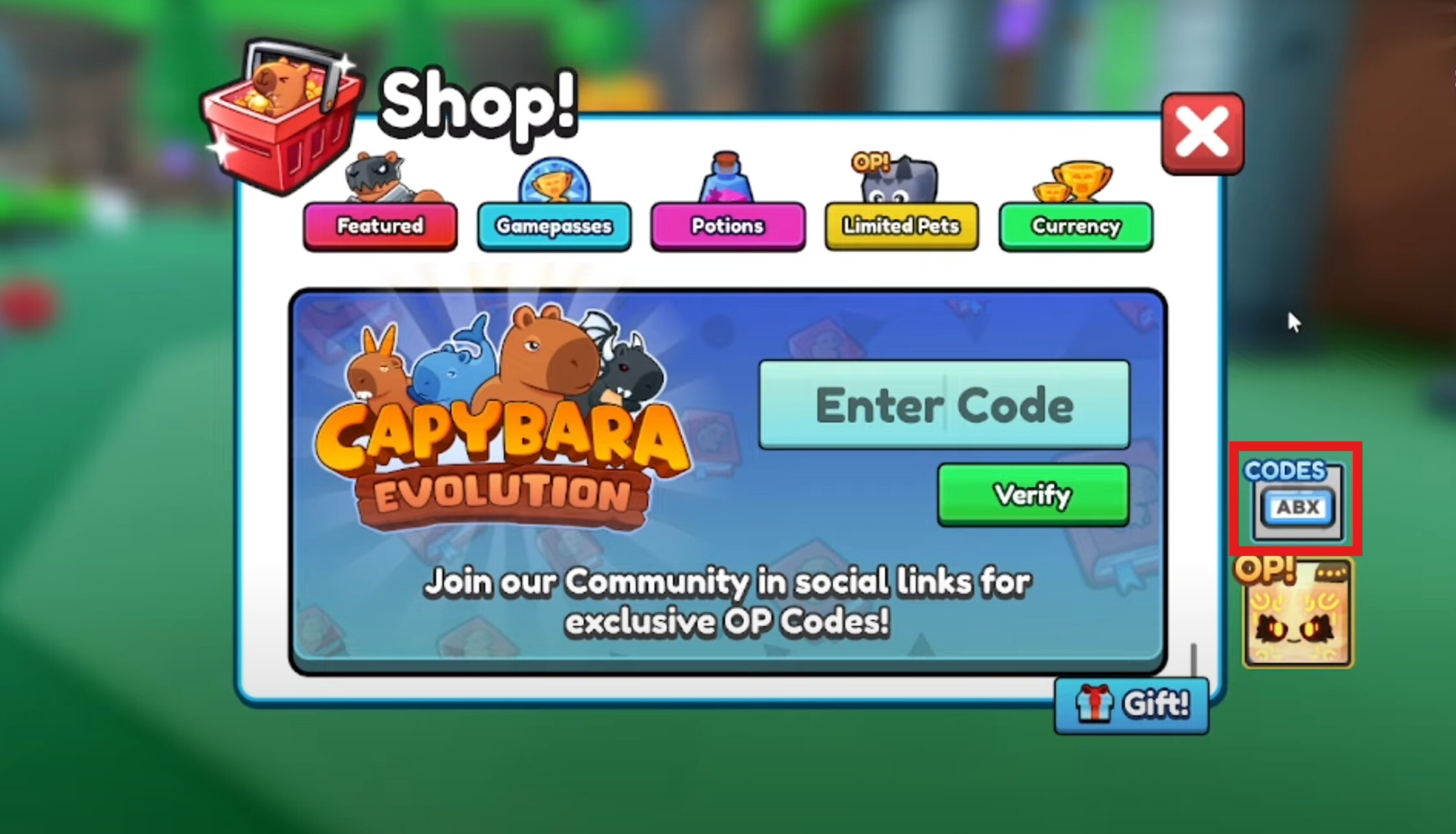 Code Redemption Capybara Evolution