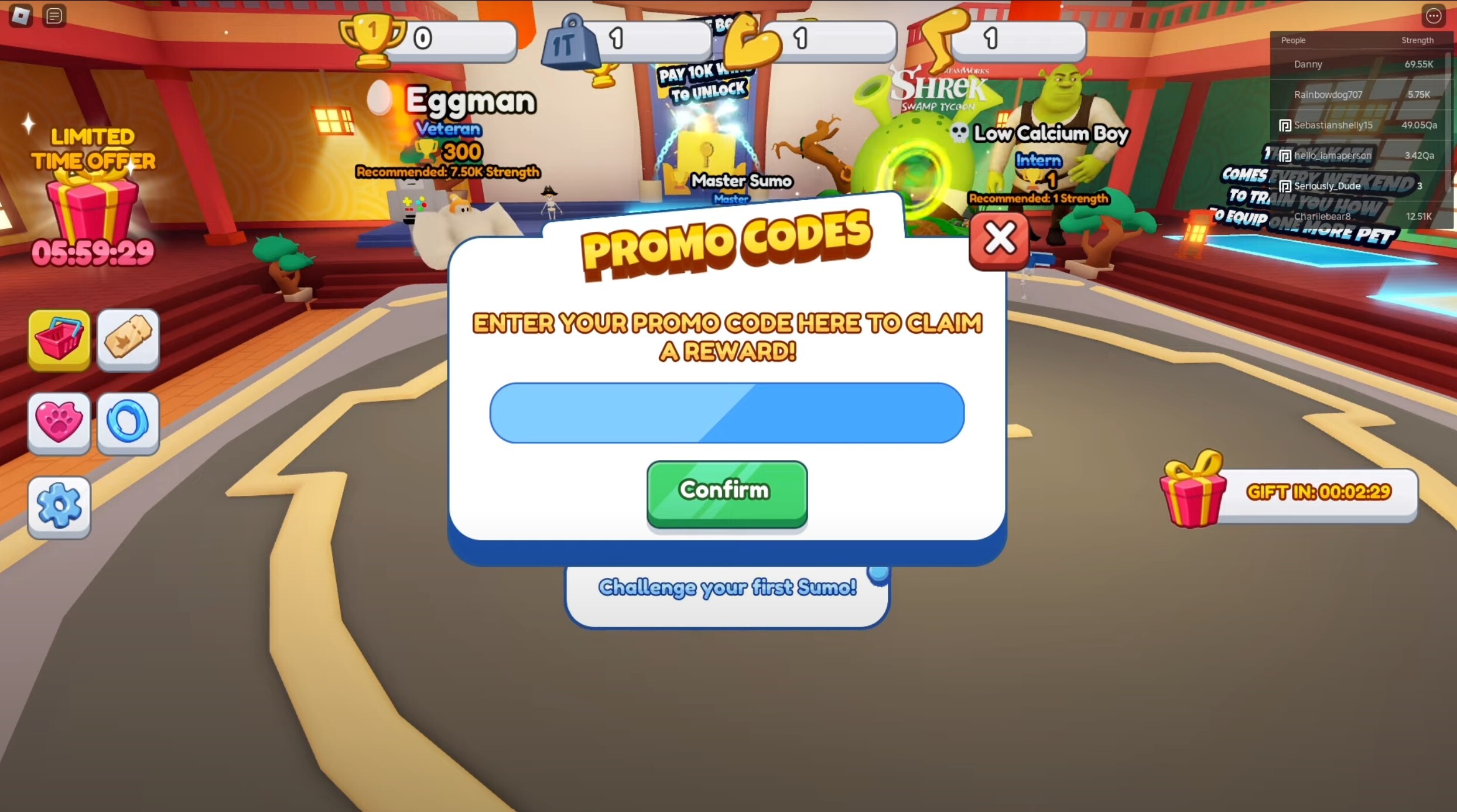 Code Redemption Sumo Wrestling Simulator