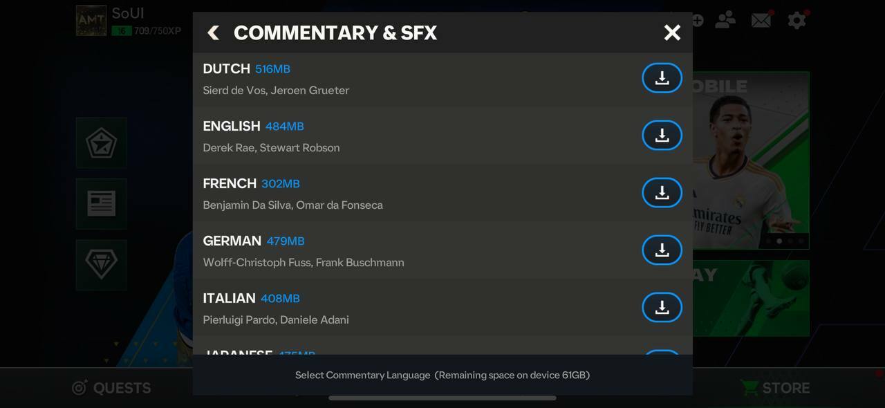 Commentary Options Explained fc mobile