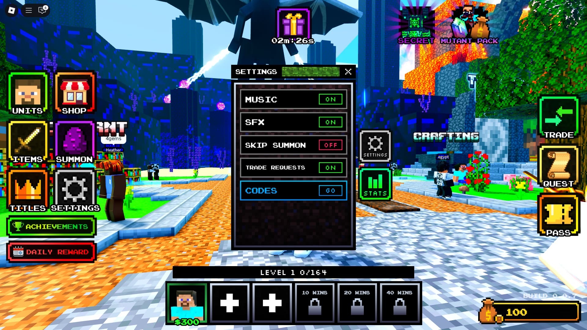 Craft Tower Defense how to redeem codes