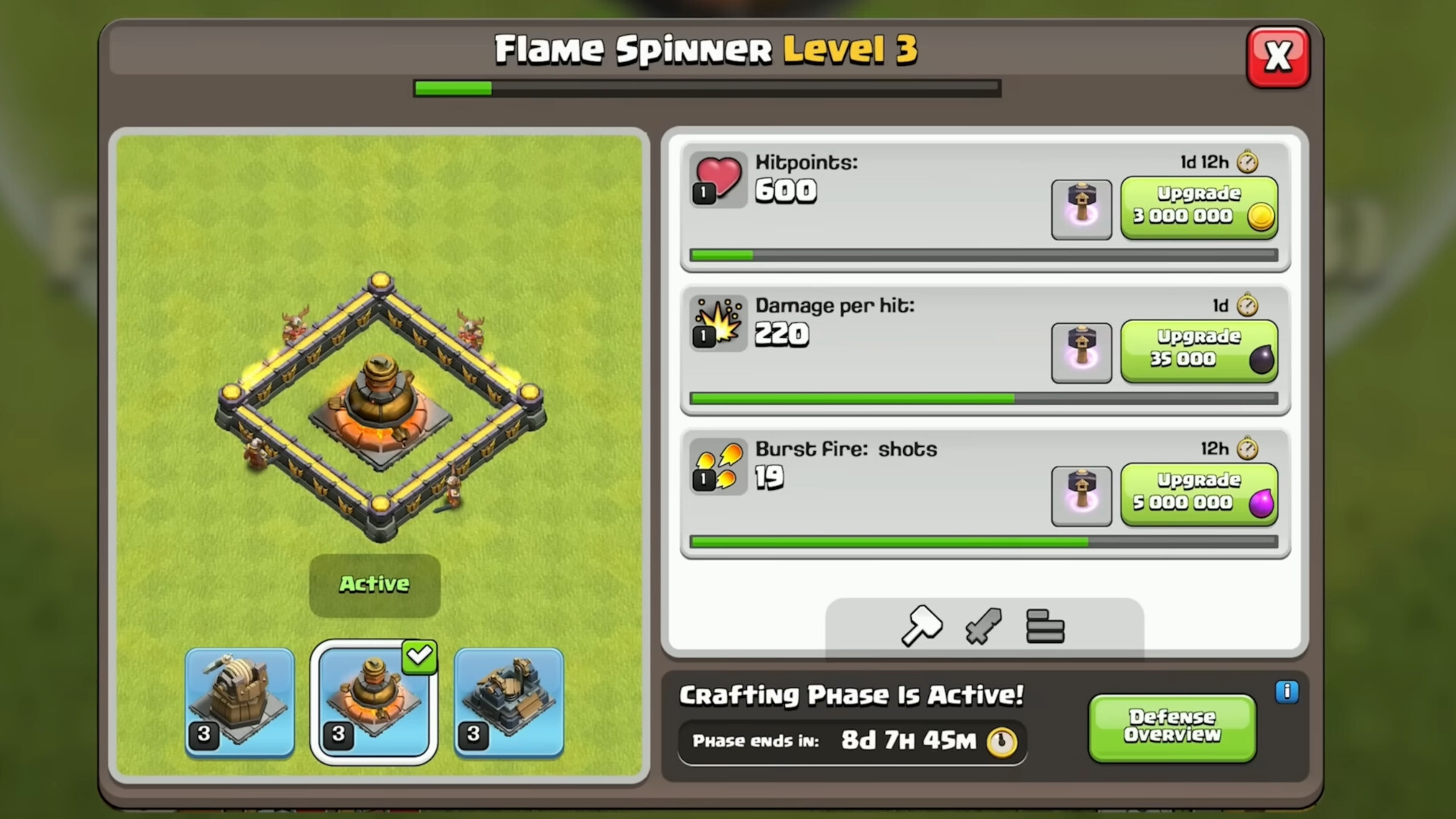 Crafted Defenses Upgrades Clash of Clans