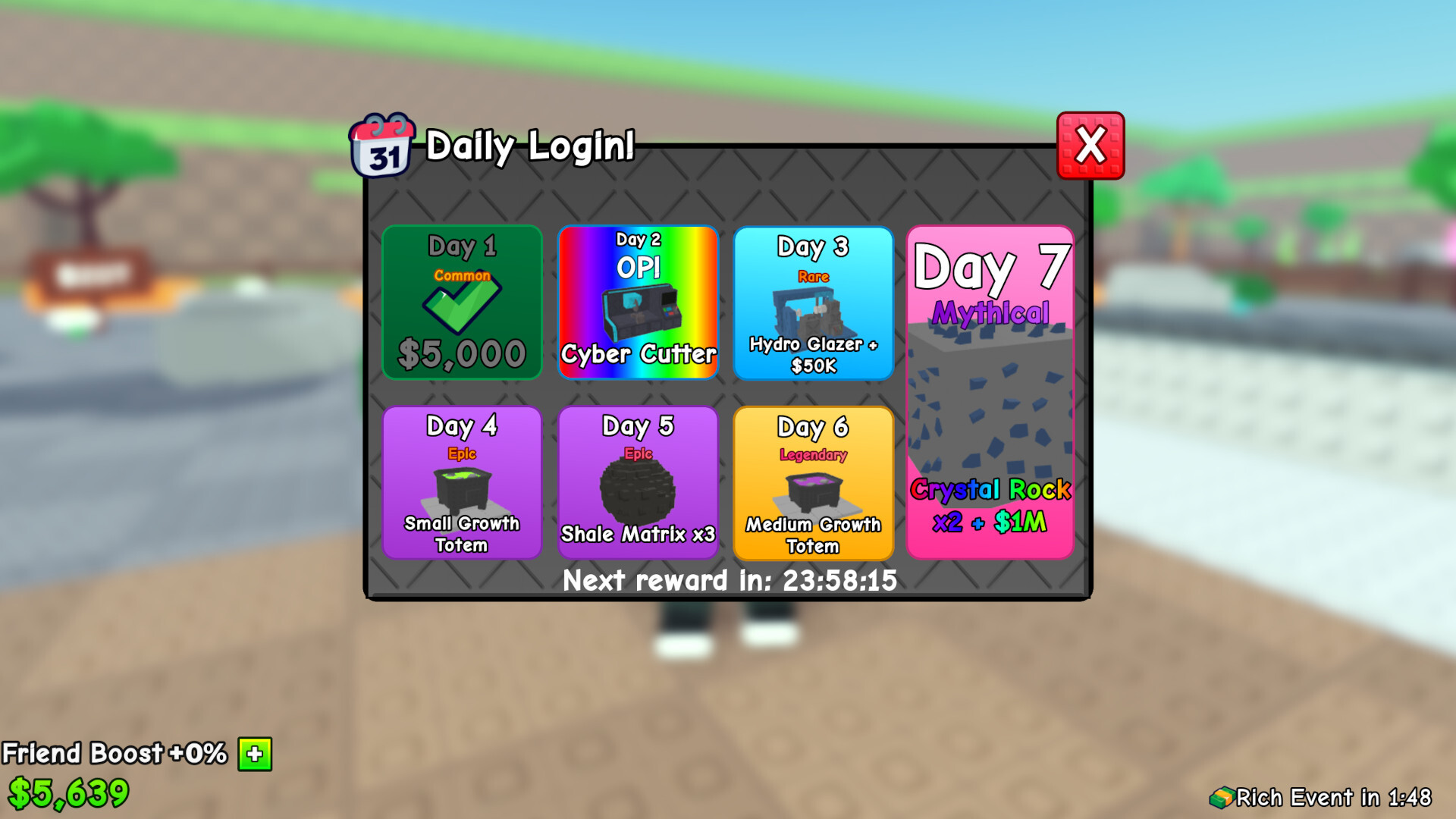 Daily Rewards Cut a Gem