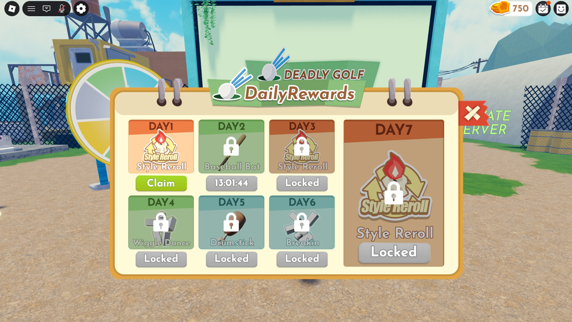 Daily Rewards Deadly Golf