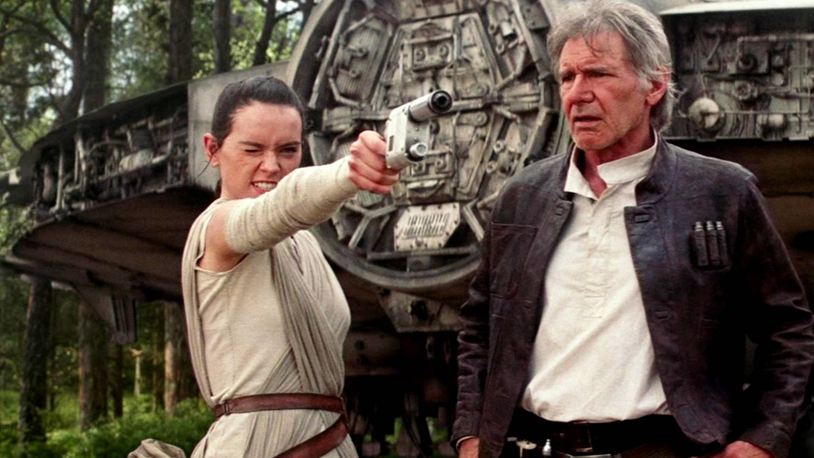 Daisy Ridley and Harrison Ford