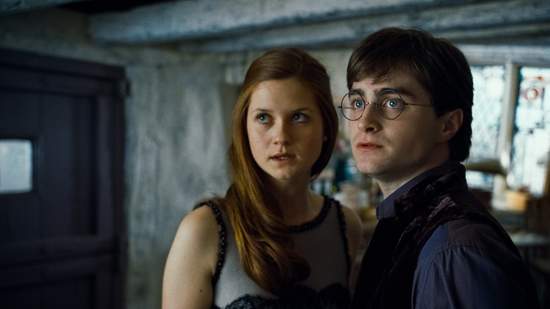 Daniel Radcliffe and Bonnie Wright Harry Potter cropped processed by imagy