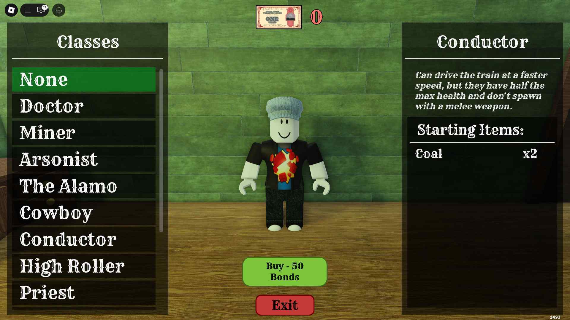 Dead Rails Conductor Class