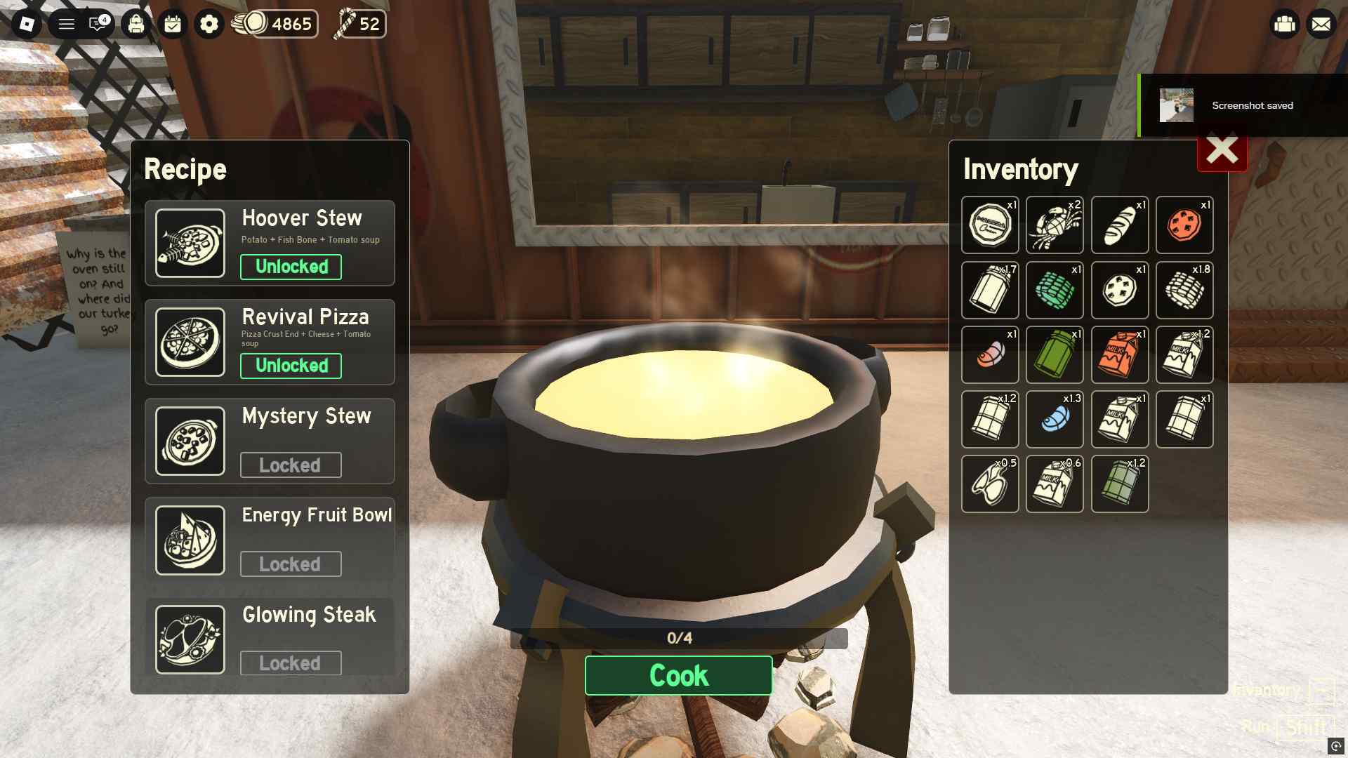 Deadly Delivery Cooking Menu