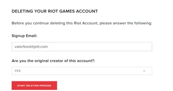 Delete Account Riot