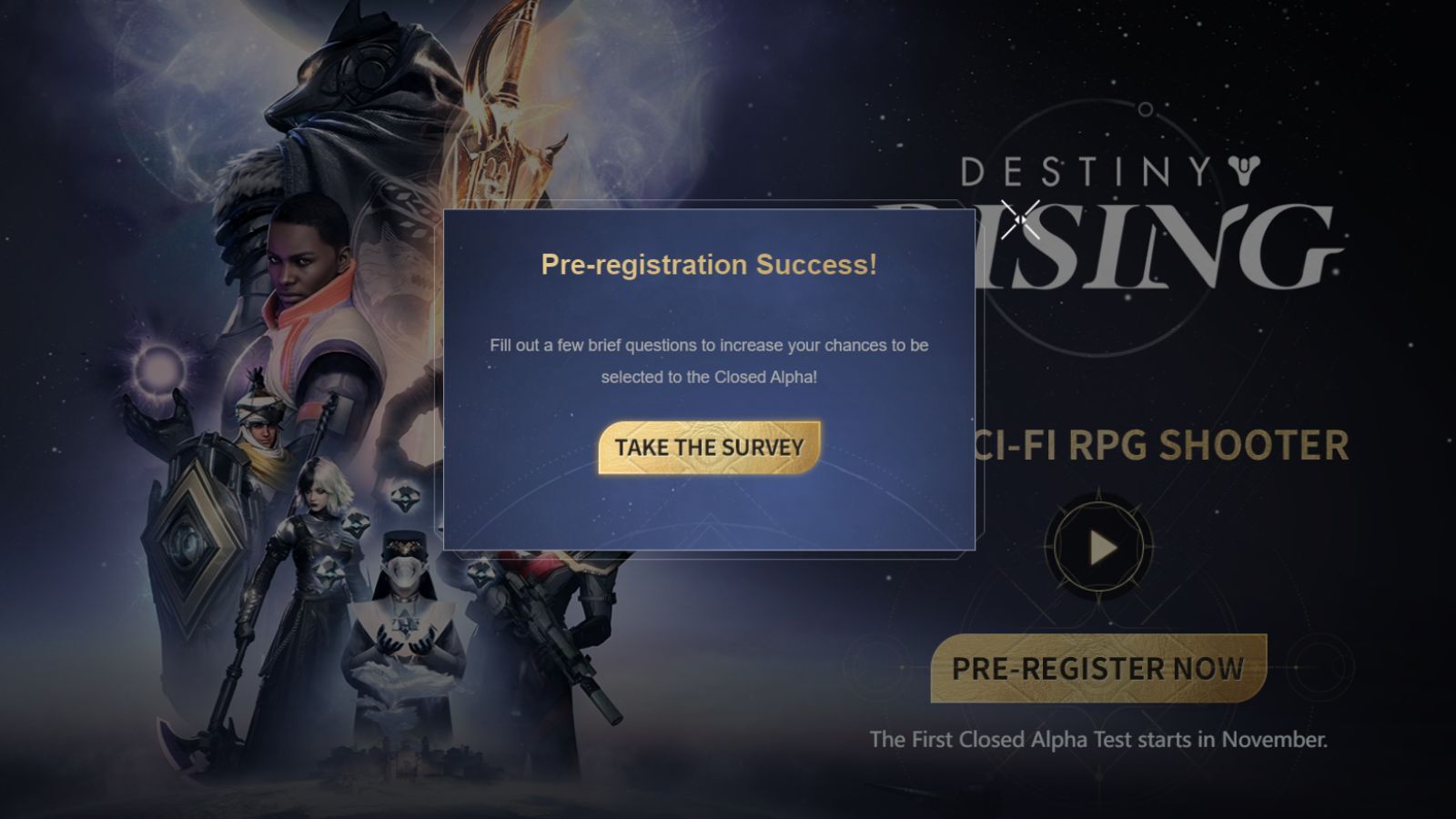 Destiny Rising Closed Alpha Survey