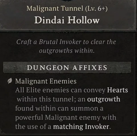 Diablo 4 Malignant Tunnels Dindai Hollow
