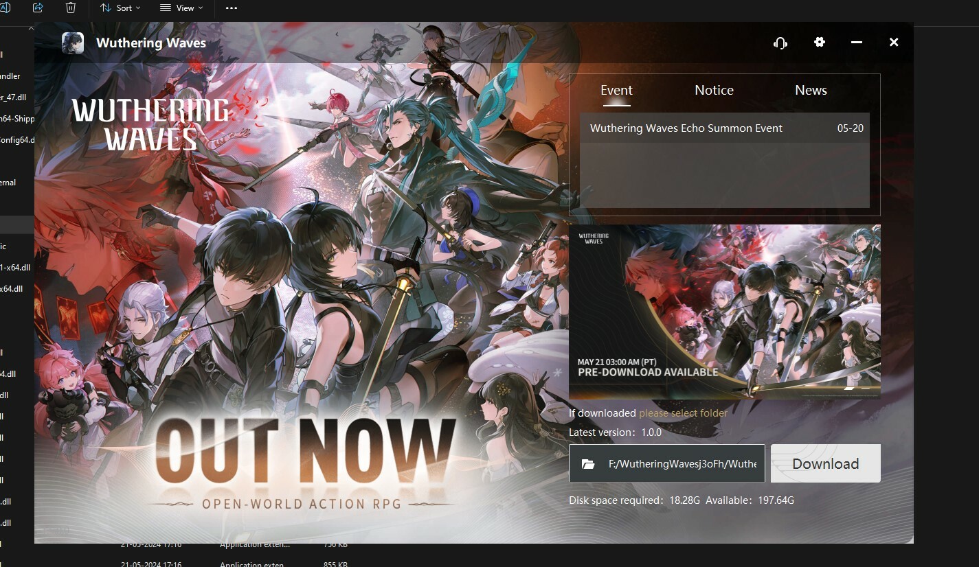 Download from Wuthering Waves launcher