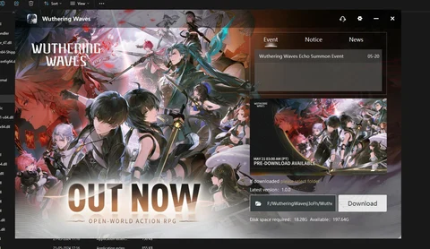 Download from Wuthering Waves launcher