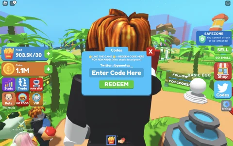 Eating Simulator how to redeem codes