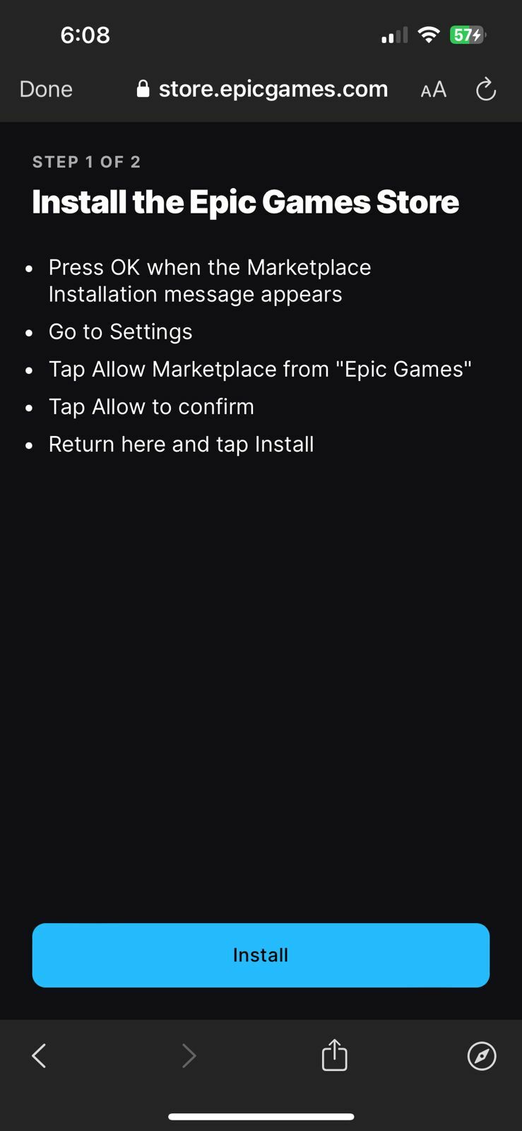 Как загрузить Epic Games Store на iOS