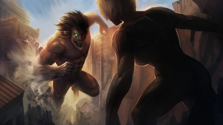 Eren vs Annie attack on titan fights