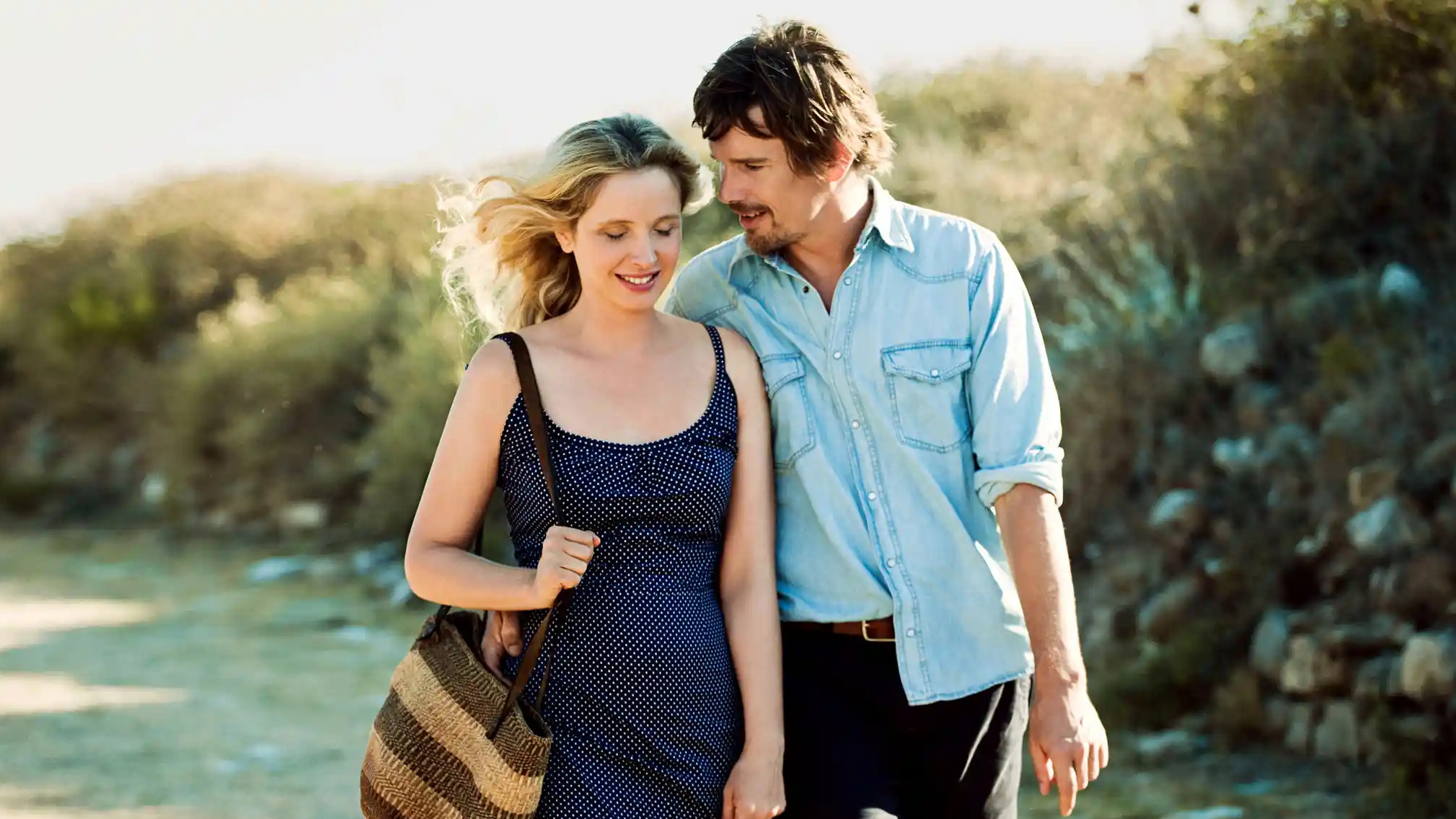 Ethan Hawke and Julie Delpy Before Sunrise Before Sunset cropped processed by imagy