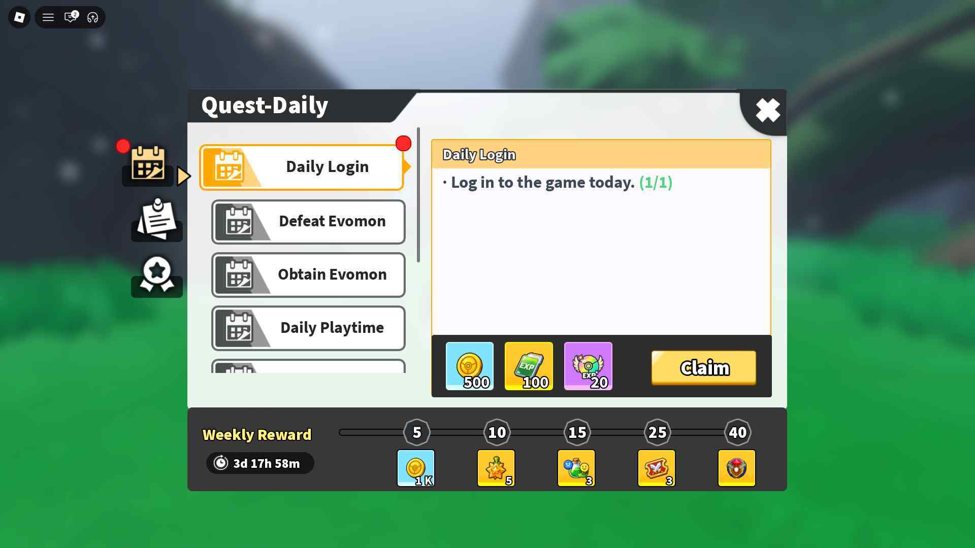 Evomon Quest Daily