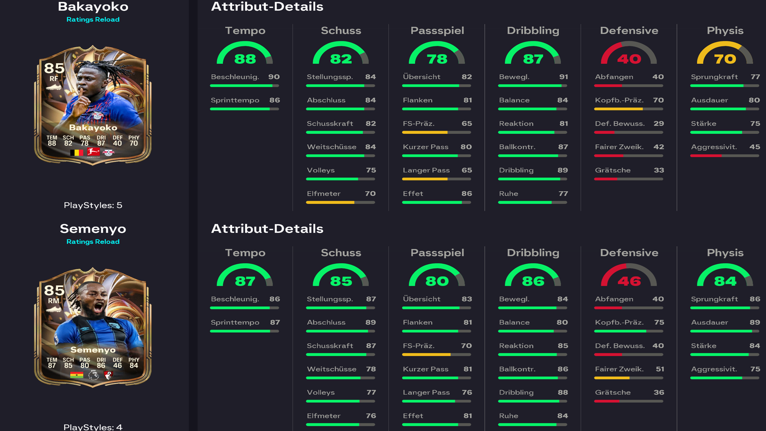 FC 26 Bakayoko Semenyo Stats