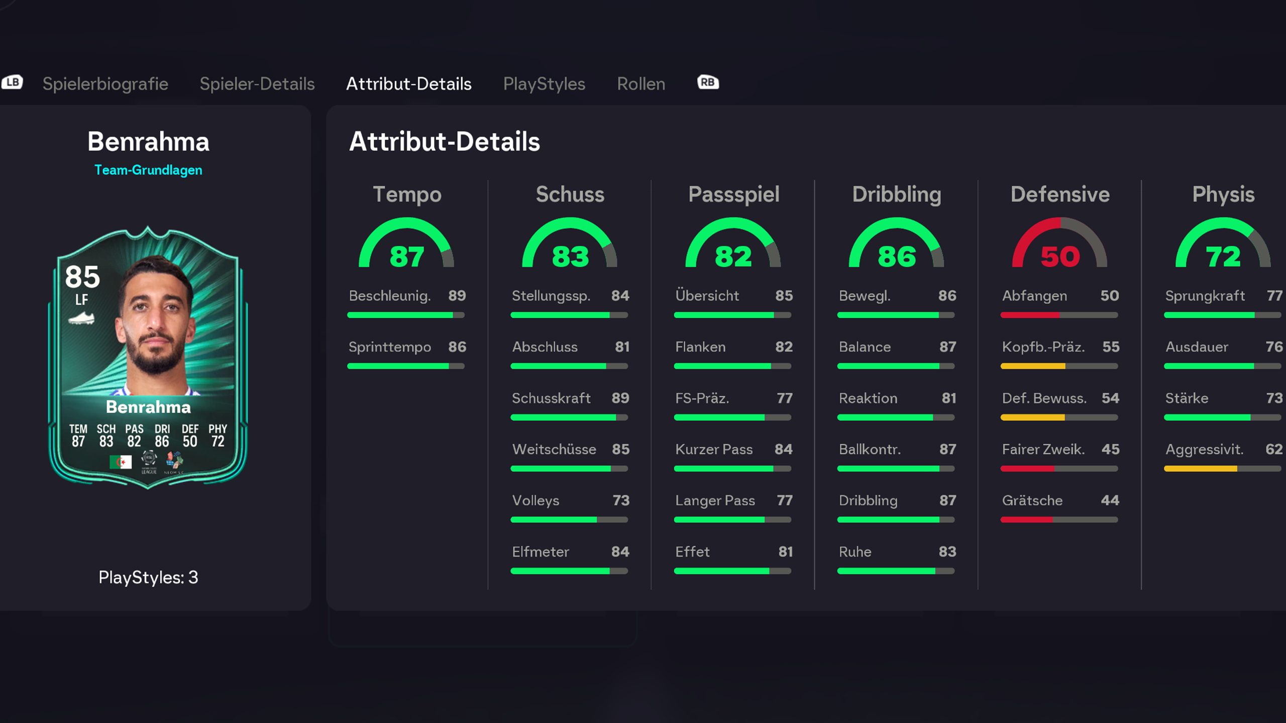 FC 26 Foundations Benrahma Stats