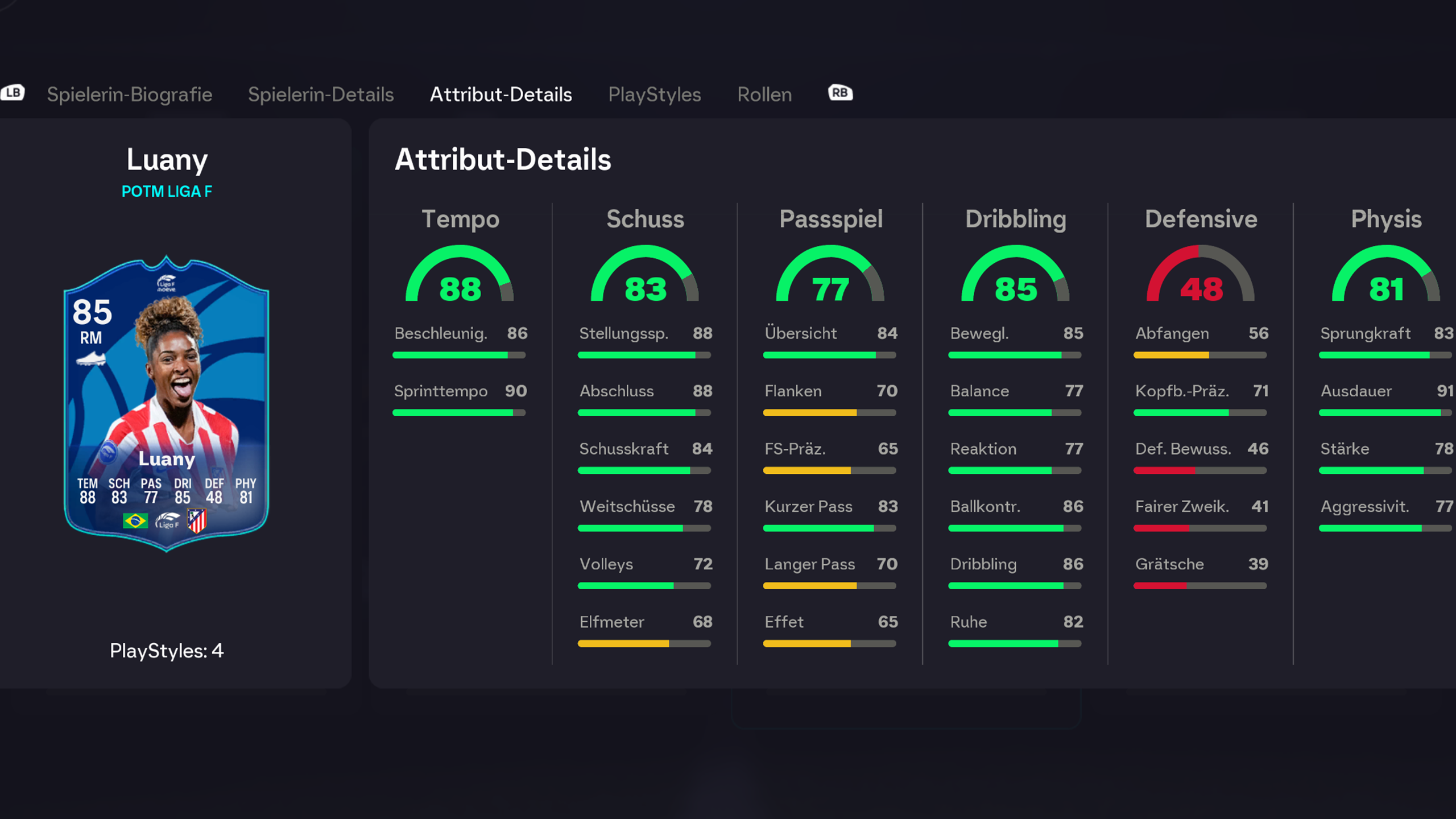 FC 26 POTM Luany Stats