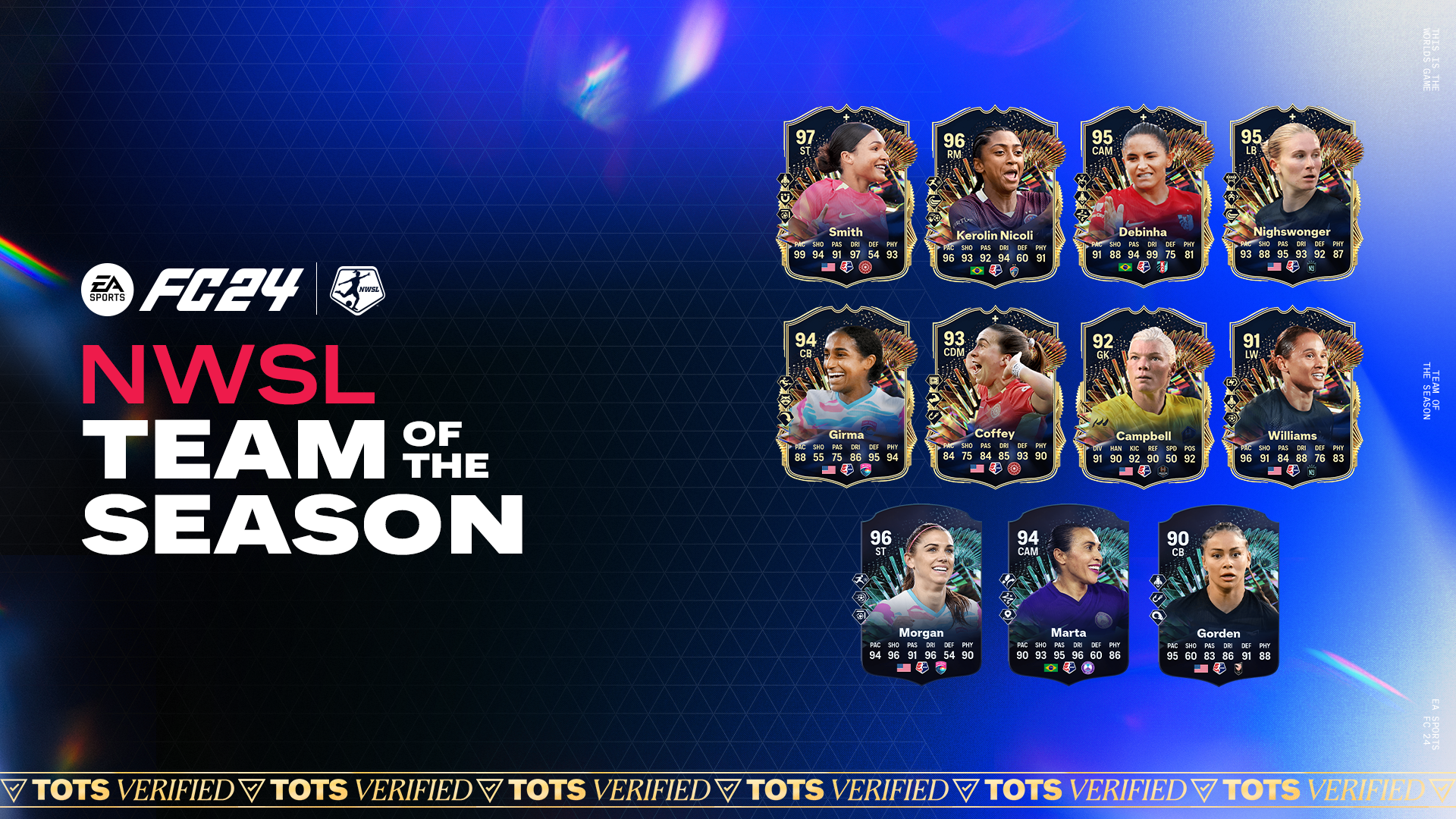 FC24 TOTS NWSL 16x9 Squad