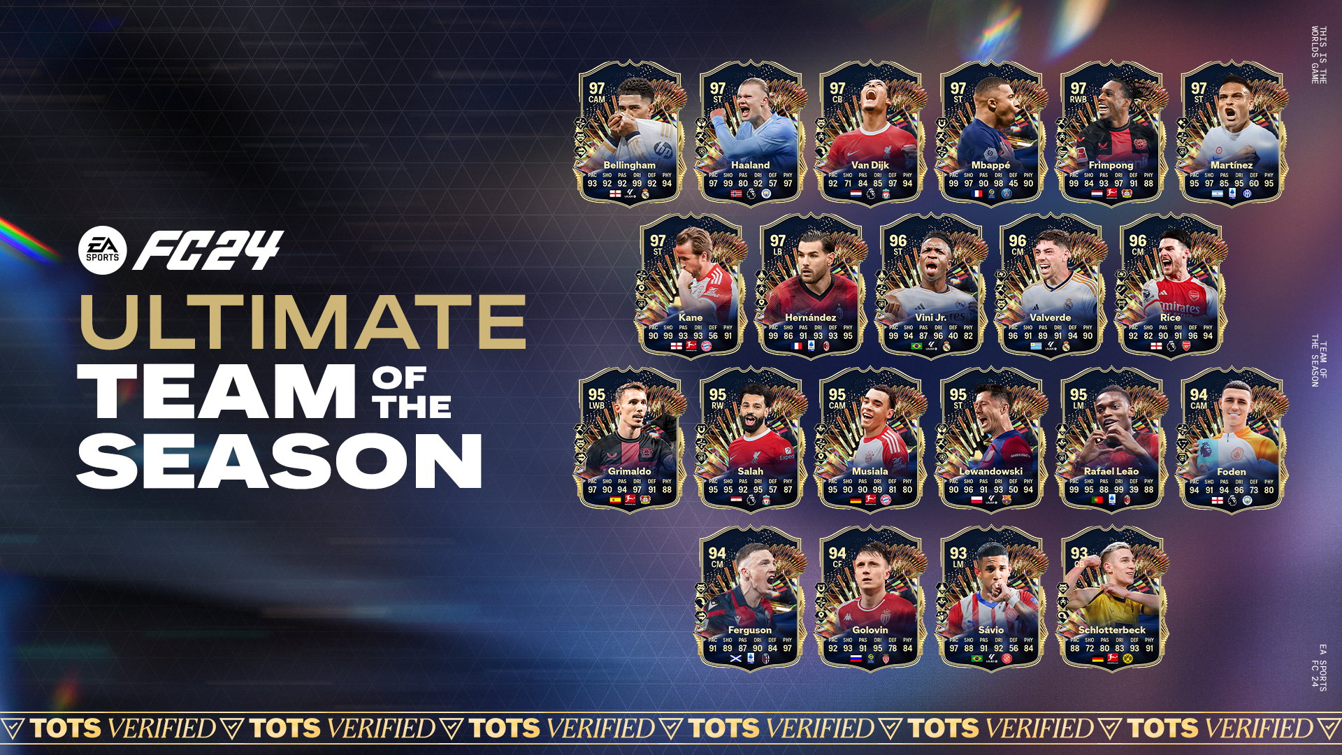 FC24 TOTS ULTIMATE MENS 16x9 Squad