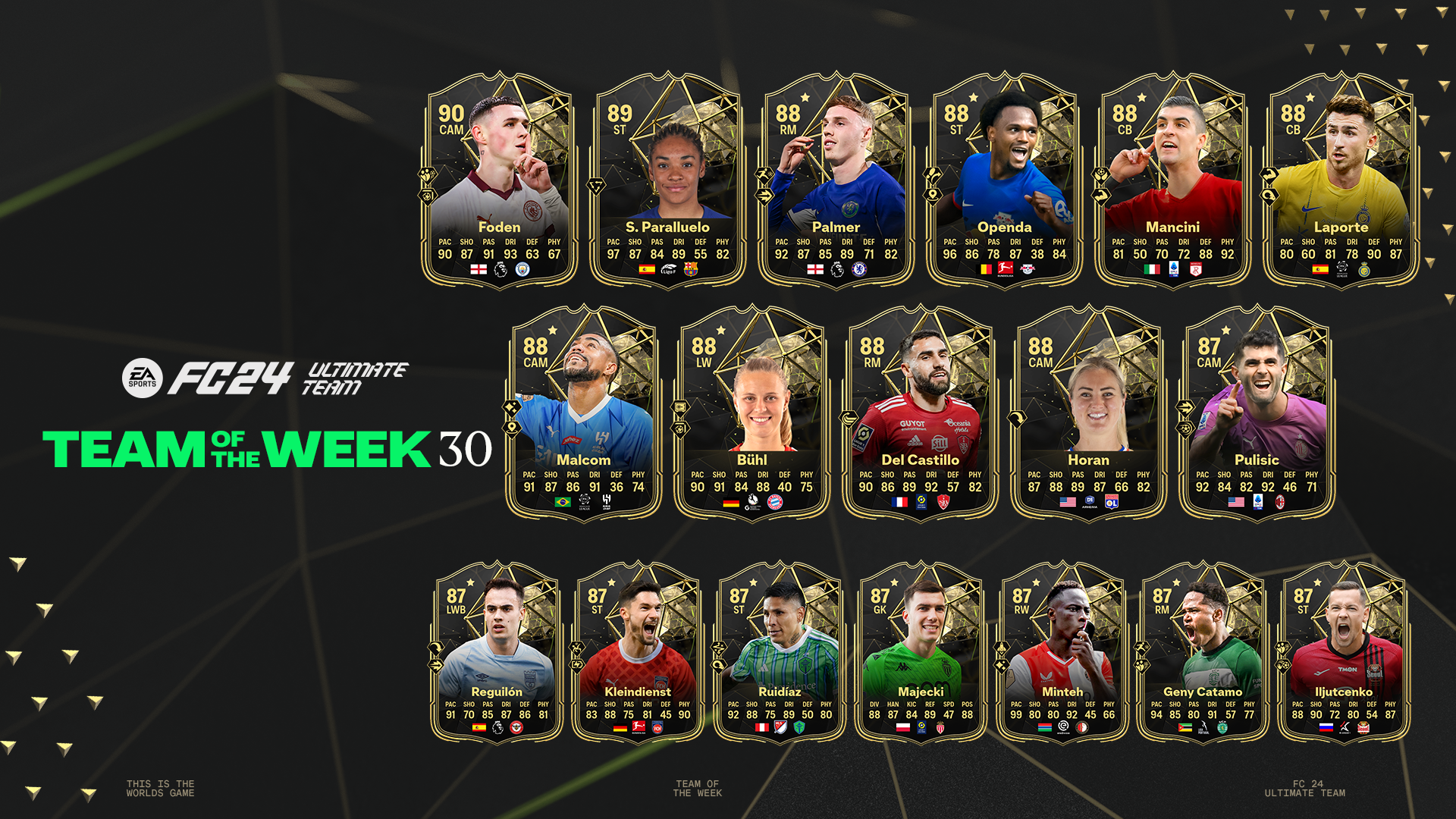 EA FC 24 TOTW 30: с Фоденом, Палмером и Опендой