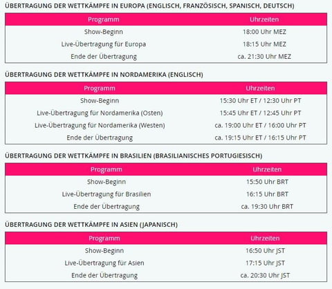 FNCS Grand Royale Livestream Zeitplan