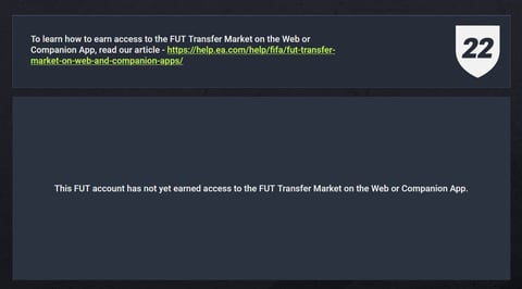FUT Transfer Market No Access