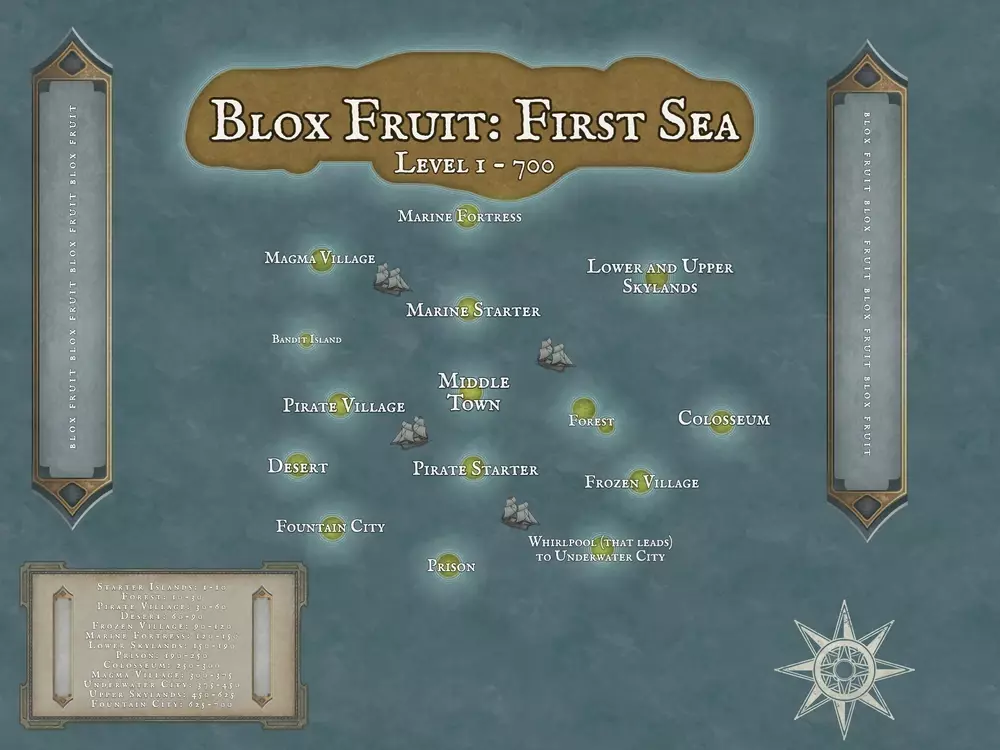 Blox Fruits First Sea Map, All Location & How To Unlock