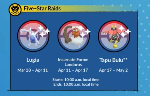 Pokémon GO in April 2023: Lugia, Landorus Incarnate Forme, Tapu