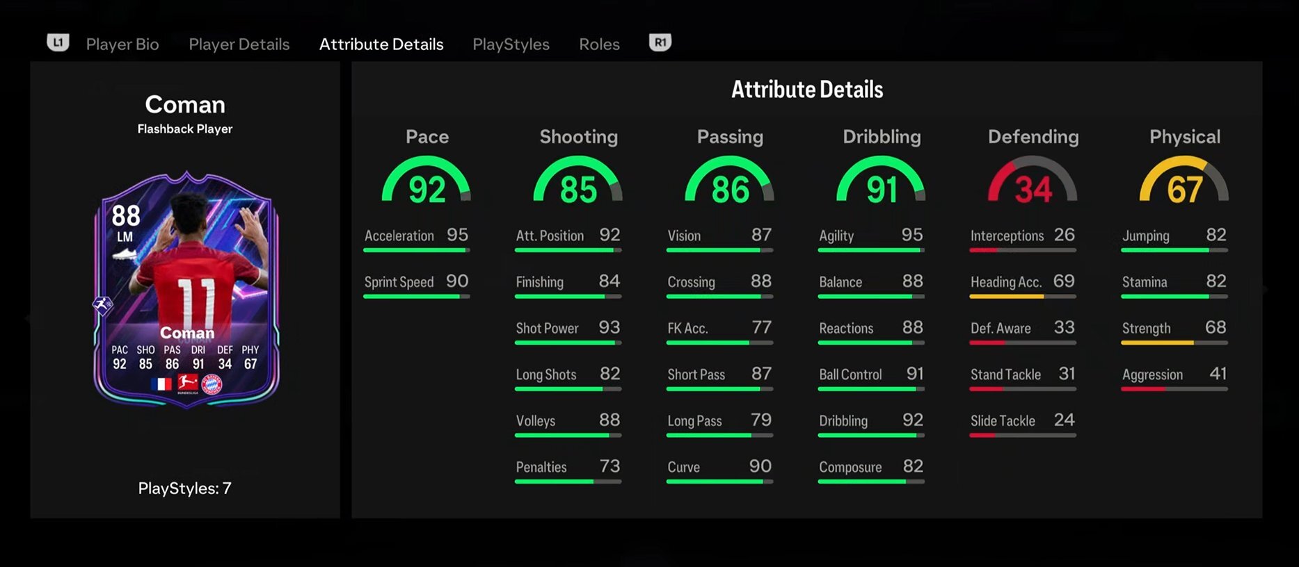 Flashback Coman Stats