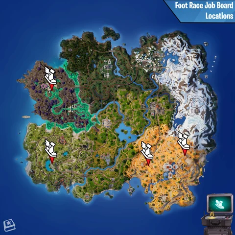 Foot Race Job Board locations fortnite