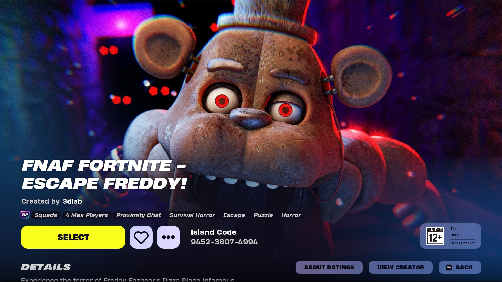 Fortnite FNAF map code