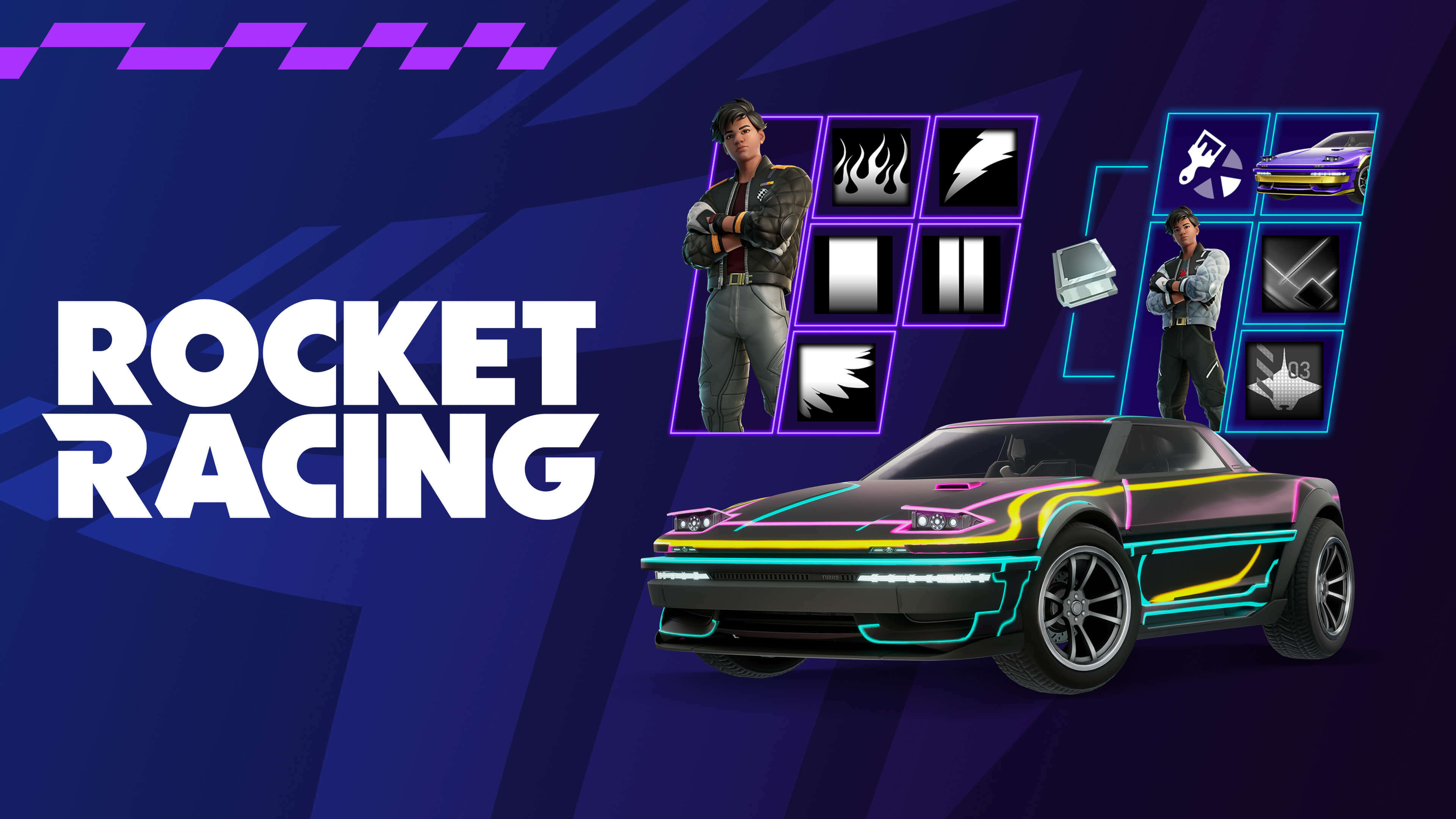 Rocket Racing Season 1 Neon Rush: новые трассы, скины, автомобили и многое другое