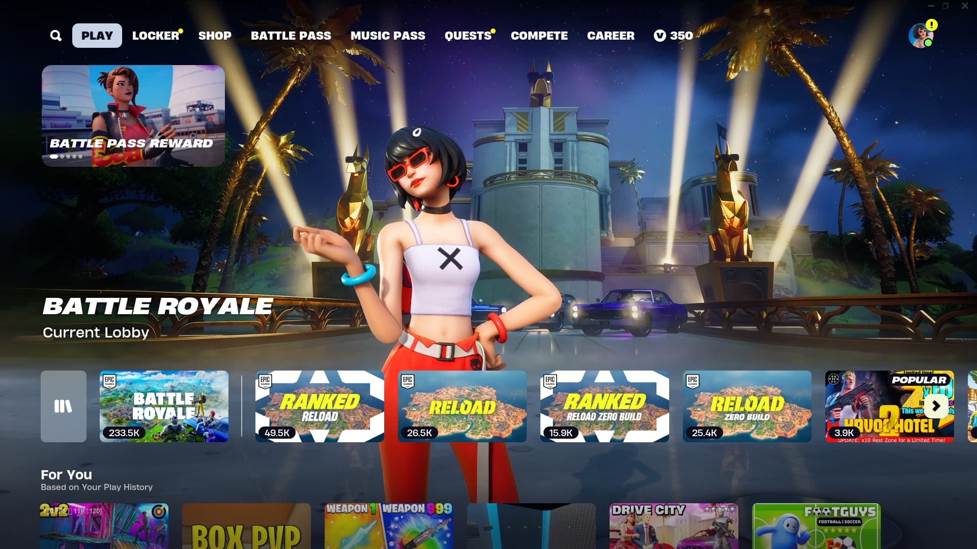 Fortnite main menu