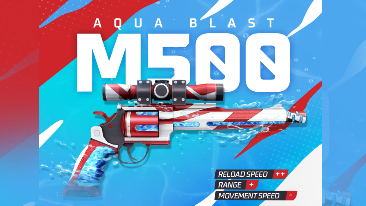 Free Fire MAX Faded Wheel Event M500 Aqua Blast Gun Skin