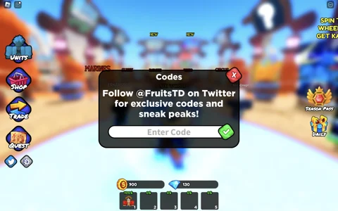 Roblox Fruit Tower Defense Codes (December 2023)