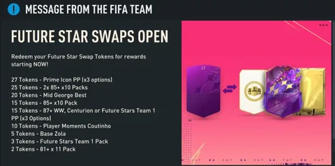 Future stars swaps rewards ea changes