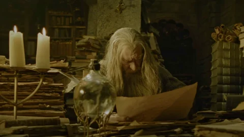 Gandalf Researching One Ring Hunt For Gollum