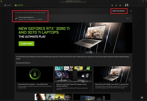 Geforce experience check for update