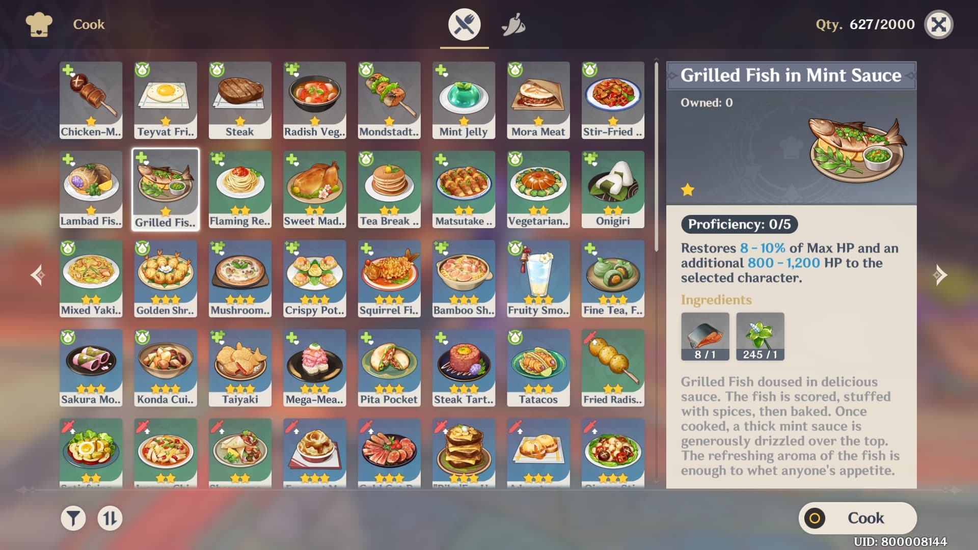Genshin Impact Abyssal Bounty cooking 1